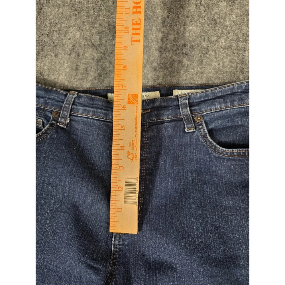 Jones New York Jeans Womens 14 Short Lexington Straight Blue Denim Pants Stretch - Picture 10 of 13